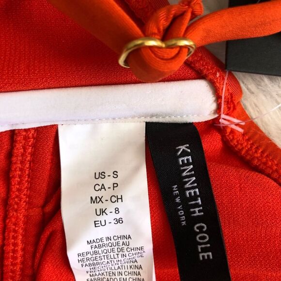 NWT Kenneth Cole V-Neck Plunge Chain Link Bikini Beach Swimsuit Top Small - Picture 9 of 10